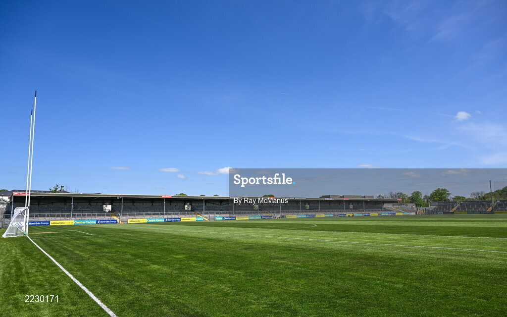 15 May 2022; A general view of Cusack Park before the Munster GAA Hurling Senior Championship Round 4 match between Clare and Limerick at Cusack Park in Ennis, Clare. Photo by Ray McManus/Sportsfile