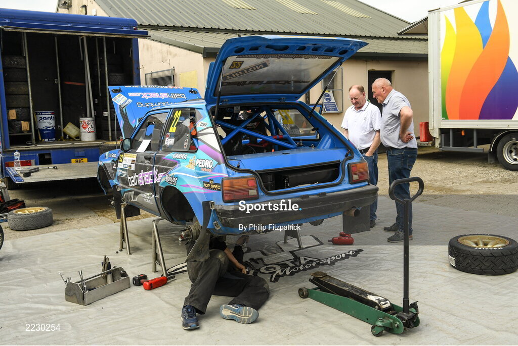 15 May 2022; Jason Black in service during the Carlow Rally round 4 of the National Rally Championship in Kildavin Co.Carlow. Photo by Philip Fitzpatrick/Sportsfile