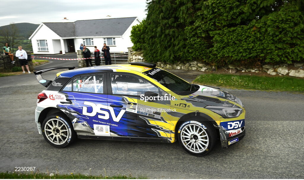 15 May 2022; Josh Moffett and Keith Moriarty in a Hyundai R5 in action during the Carlow Rally Round 4 of the National Championship in Kildavin Co.Carlow. Photo by Philip Fitzpatrick/Sportsfile