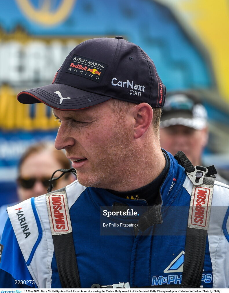 15 May 2022; Gary McPhillips in a Ford Escort in service during the Carlow Rally round 4 of the National Rally Championship in Kildavin Co.Carlow. Photo by Philip Fitzpatrick/Sportsfile