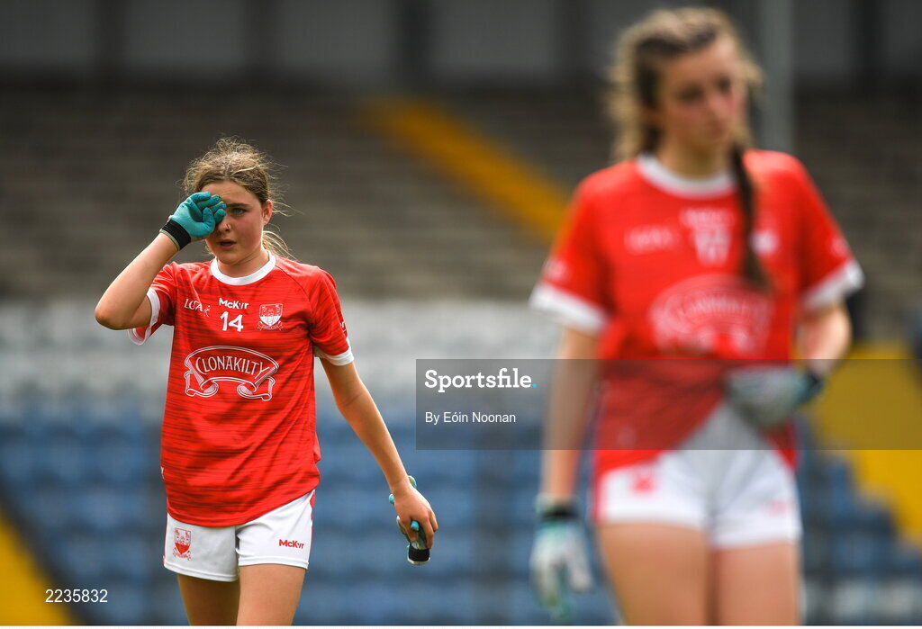 21 May 2022; Lauren Finnegan of Cork after the Ladies Football U14 All-Ireland Platinum Final match between Cork and Kerry at Páirc Uí Rinn in Cork. Photo by Eóin Noonan/Sportsfile