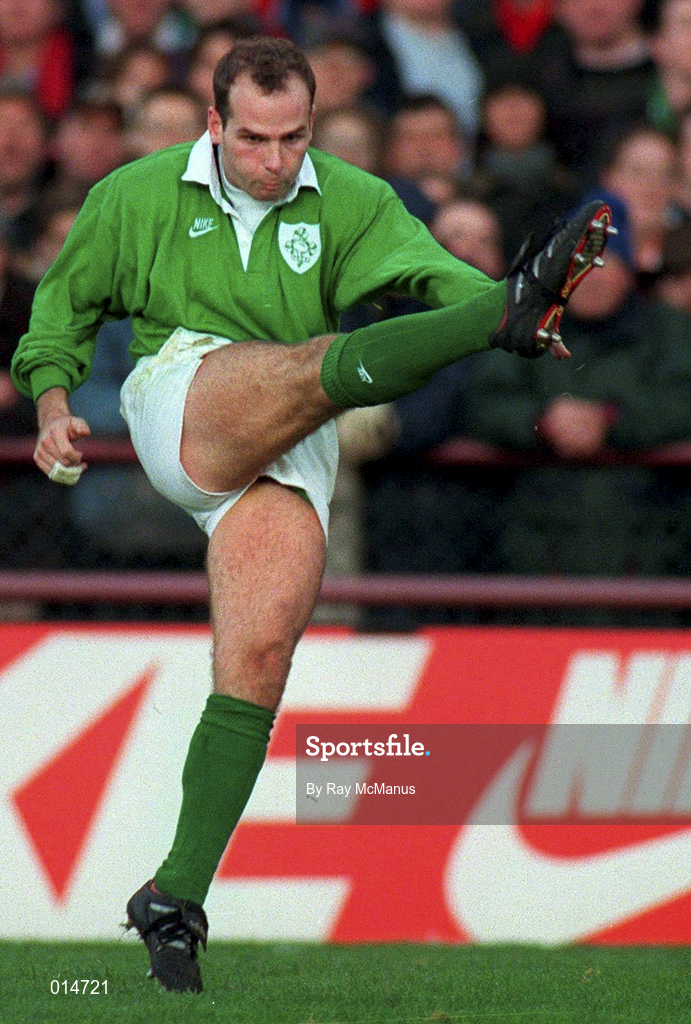 18 November 1995, Paul Burke of Ireland during the Autumn International between Ireland and Fiji at Landsdowne Road in Dublin. Photo by Ray McManus /Sportsfile