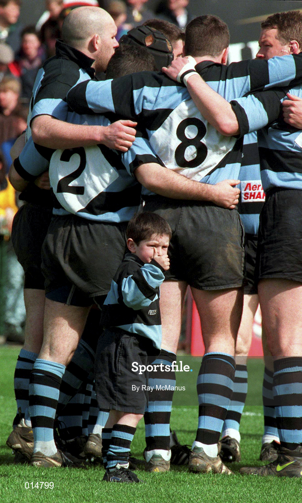25 April 1998; Shannon mascot, Jason Finn, aged 4 ahead of the AIB All-Ireland League Final match between Garryowen and Shannon at Lansdowne Road in Dublin. Photo by Ray McManus/Sportsfile