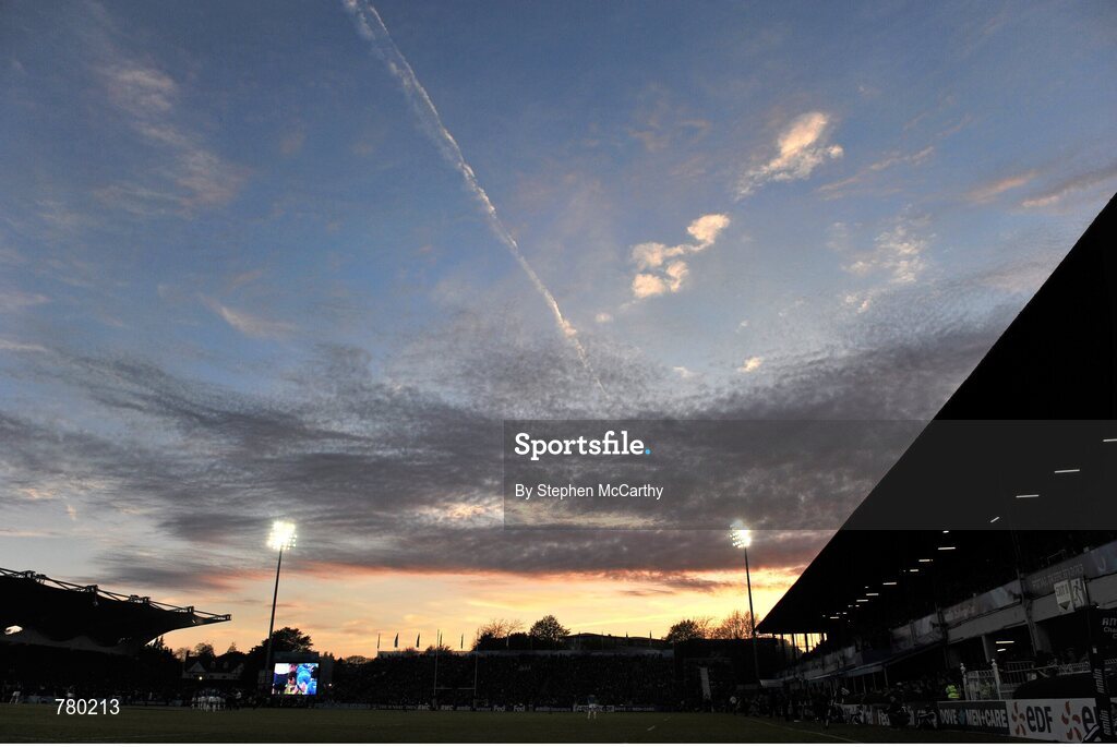 17 May 2013; A general view of the RDS during the game. Amlin Challenge Cup Final 2012/13, Leinster v Stade Francais, RDS, Ballsbridge, Dublin. Picture credit: Stephen McCarthy / SPORTSFILE Picture credit: Stephen McCarthy / SPORTSFILE