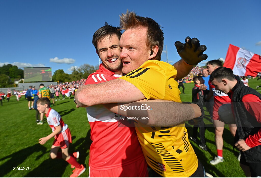 29 May 2022; Christopher McKaigue of Derry after the Ulster GAA Football Senior Championship Final between Derry and Donegal at St Tiernach's Park in Clones, Monaghan. Photo by Ramsey Cardy/Sportsfile