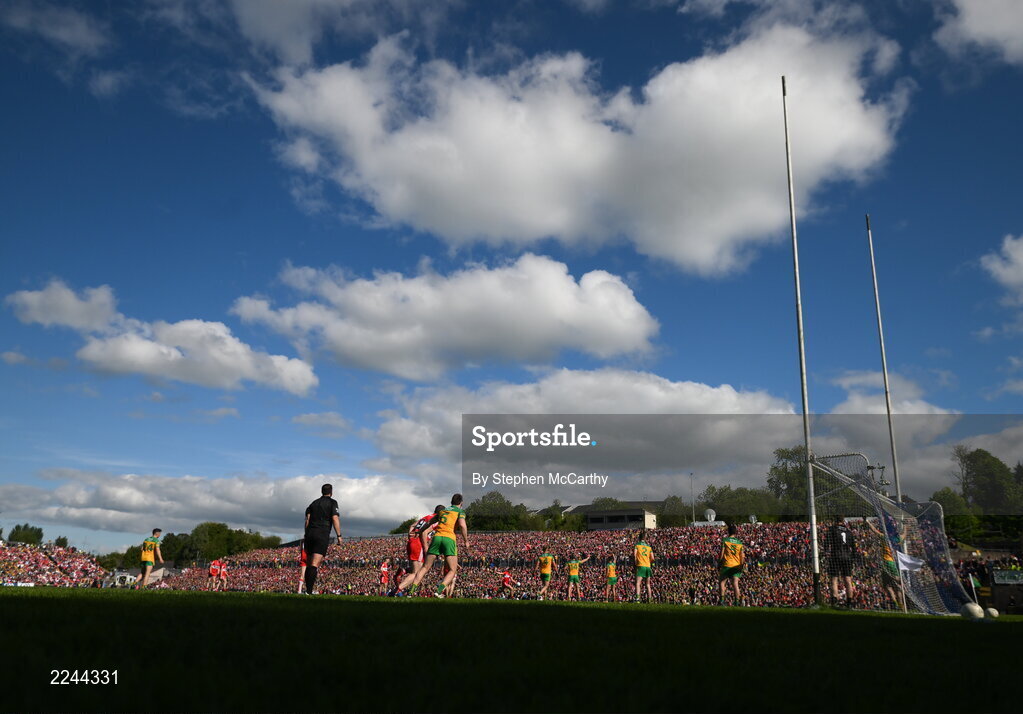 29 May 2022; A general view of St Tiernach's Park during the Ulster GAA Football Senior Championship Final between Derry and Donegal at St Tiernach's Park in Clones, Monaghan. Photo by Stephen McCarthy/Sportsfile