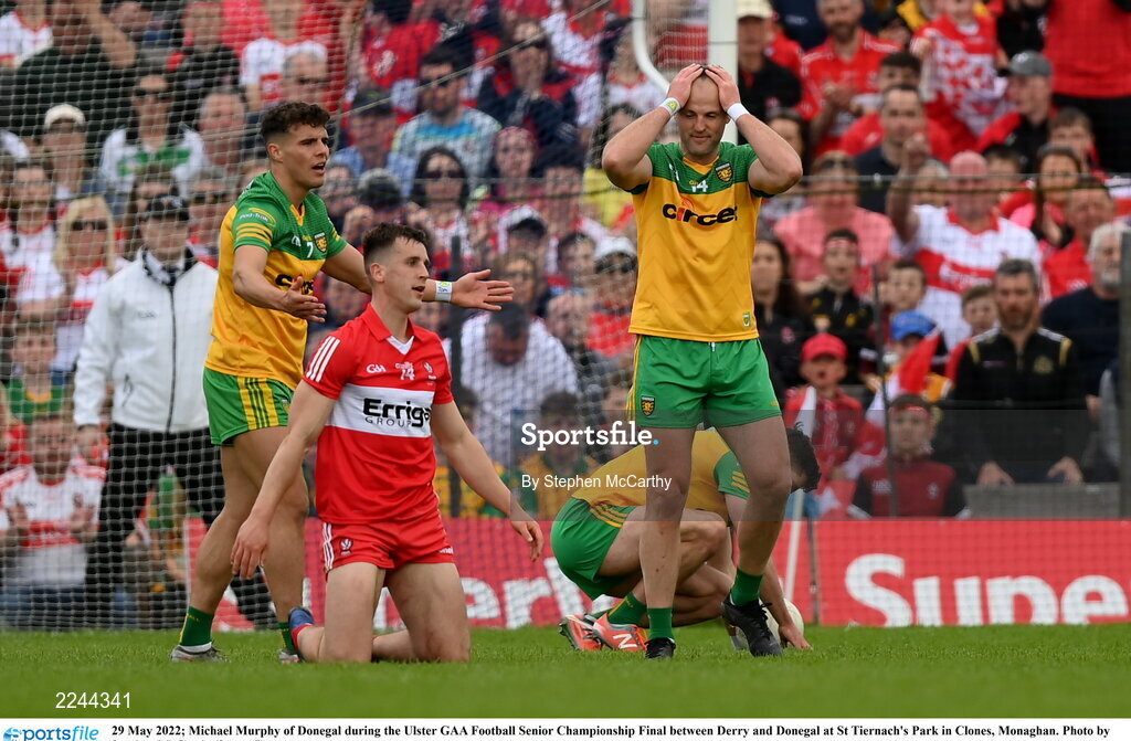 29 May 2022; Michael Murphy of Donegal during the Ulster GAA Football Senior Championship Final between Derry and Donegal at St Tiernach's Park in Clones, Monaghan. Photo by Stephen McCarthy/Sportsfile