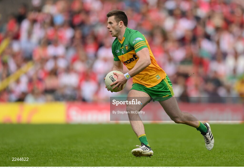 29 May 2022; Eoghan Ban Gallagher of Donegal during the Ulster GAA Football Senior Championship Final between Derry and Donegal at St Tiernach's Park in Clones, Monaghan. Photo by Stephen McCarthy/Sportsfile