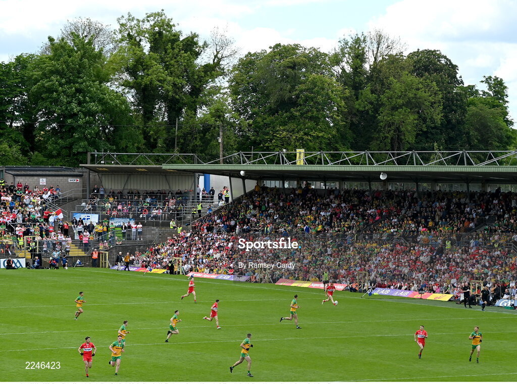 29 May 2022; Conor Glass of Derry during the Ulster GAA Football Senior Championship Final between Derry and Donegal at St Tiernach's Park in Clones, Monaghan. Photo by Ramsey Cardy/Sportsfile