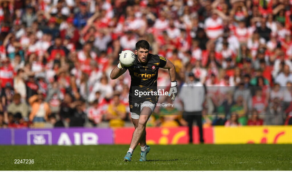 29 May 2022; Derry goalkeeper Odhran Lynch during the Ulster GAA Football Senior Championship Final between Derry and Donegal at St Tiernach's Park in Clones, Monaghan. Photo by Stephen McCarthy/Sportsfile