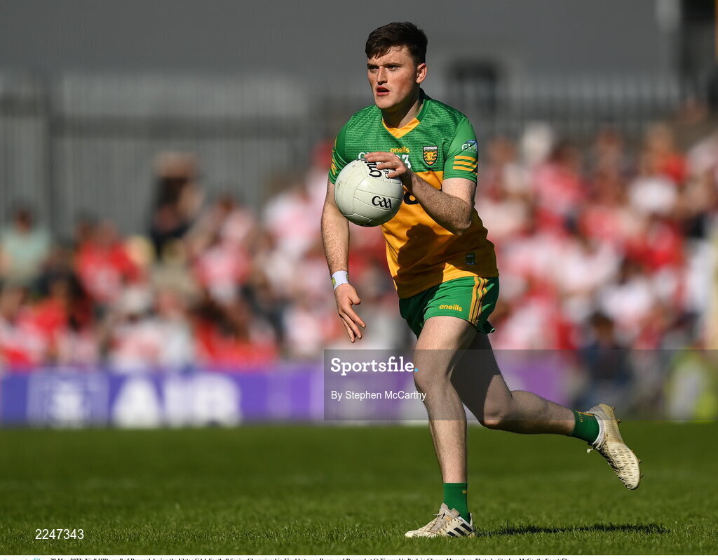 29 May 2022; Niall O'Donnell of Donegal during the Ulster GAA Football Senior Championship Final between Derry and Donegal at St Tiernach's Park in Clones, Monaghan. Photo by Stephen McCarthy/Sportsfile