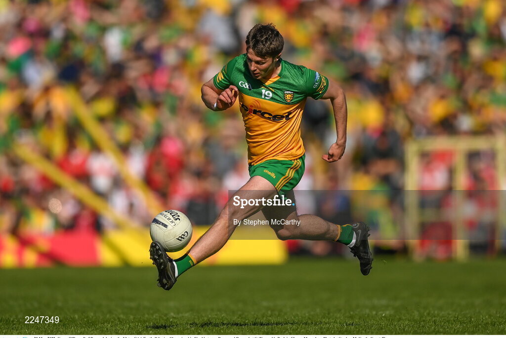 29 May 2022; Conor O'Donnell of Donegal during the Ulster GAA Football Senior Championship Final between Derry and Donegal at St Tiernach's Park in Clones, Monaghan. Photo by Stephen McCarthy/Sportsfile