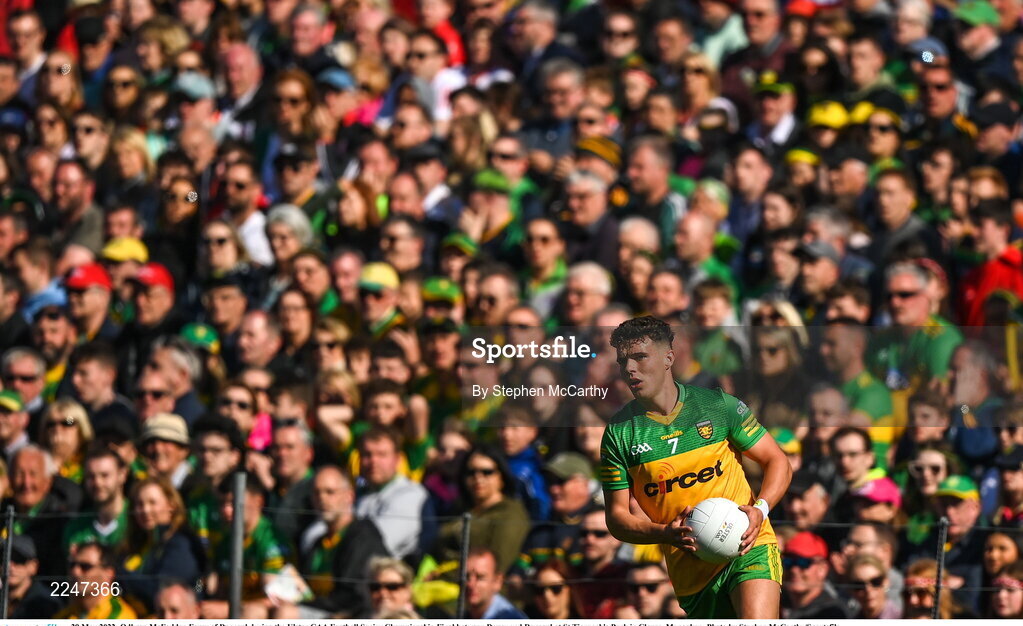 29 May 2022; Odhran McFadden Ferry of Donegal during the Ulster GAA Football Senior Championship Final between Derry and Donegal at St Tiernach's Park in Clones, Monaghan. Photo by Stephen McCarthy/Sportsfile