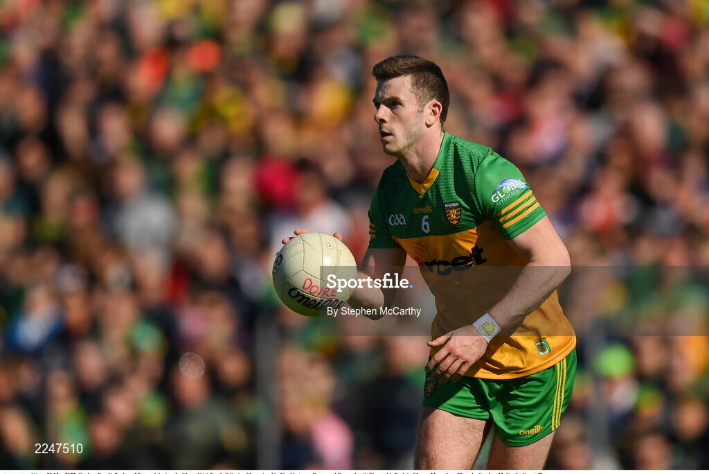 29 May 2022; Eoghan Ban Gallagher of Donegal during the Ulster GAA Football Senior Championship Final between Derry and Donegal at St Tiernach's Park in Clones, Monaghan. Photo by Stephen McCarthy/Sportsfile