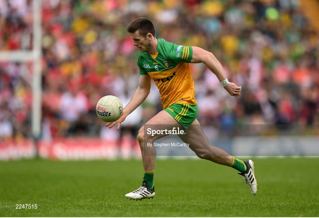 29 May 2022; Eoghan Ban Gallagher of Donegal during the Ulster GAA Football Senior Championship Final between Derry and Donegal at St Tiernach's Park in Clones, Monaghan. Photo by Stephen McCarthy/Sportsfile