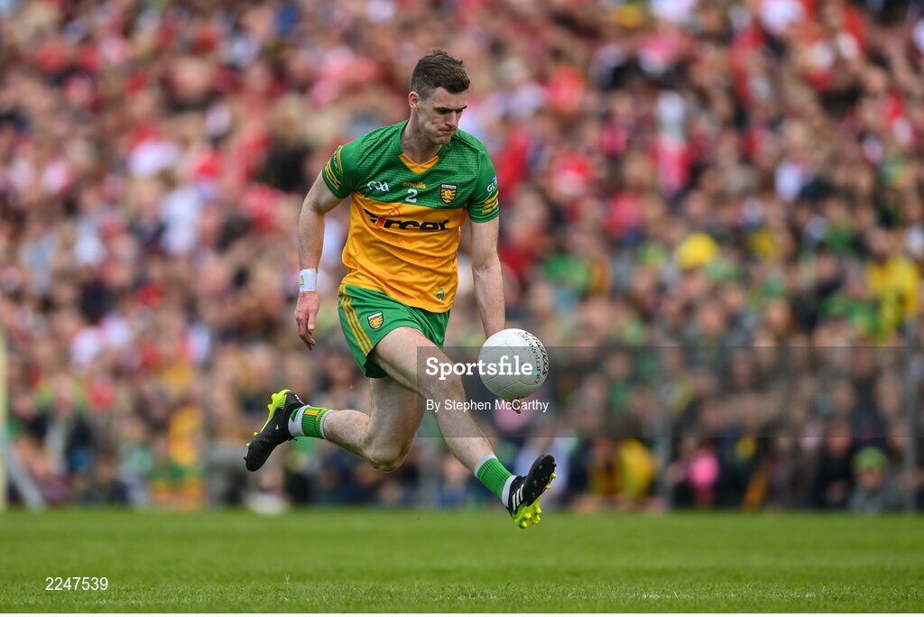 29 May 2022; Caolan Ward of Donegal during the Ulster GAA Football Senior Championship Final between Derry and Donegal at St Tiernach's Park in Clones, Monaghan. Photo by Stephen McCarthy/Sportsfile