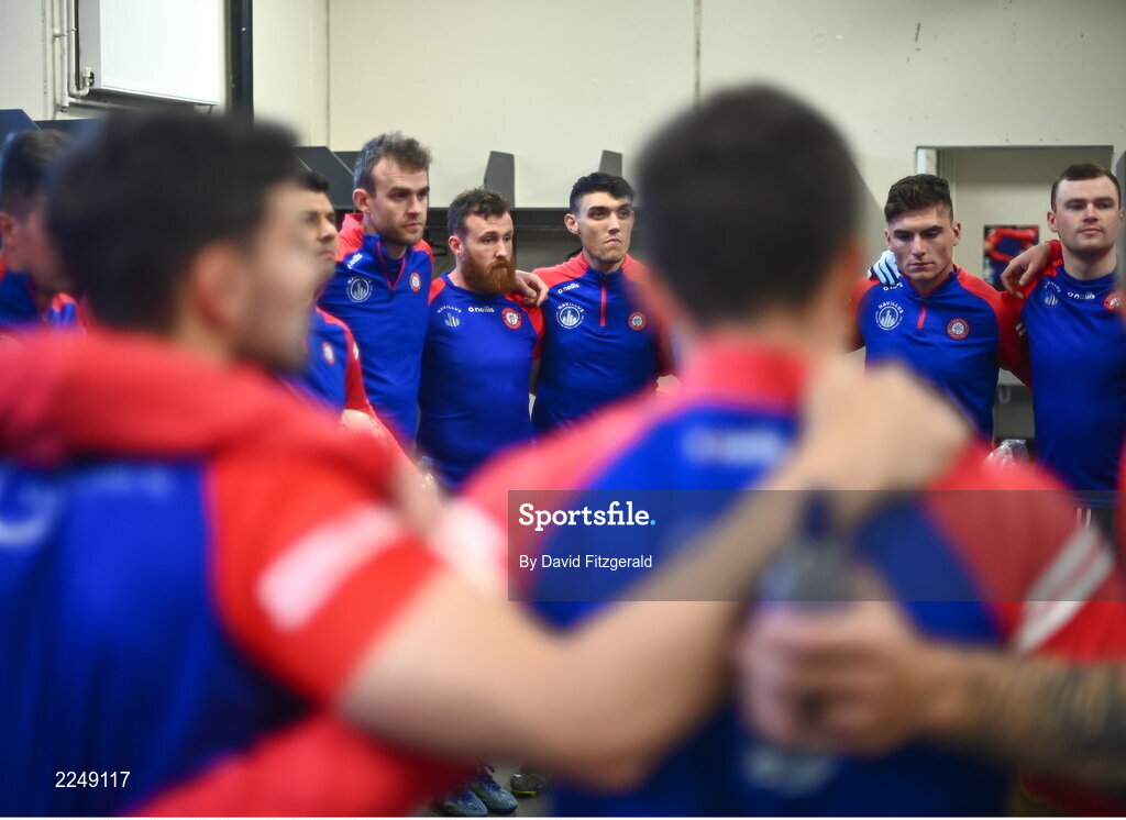 4 June 2022; New York players before the Tailteann Cup Quarter-Final match between Offaly and New York at O'Connor Park in Tullamore, Offaly. Photo by David Fitzgerald/Sportsfile