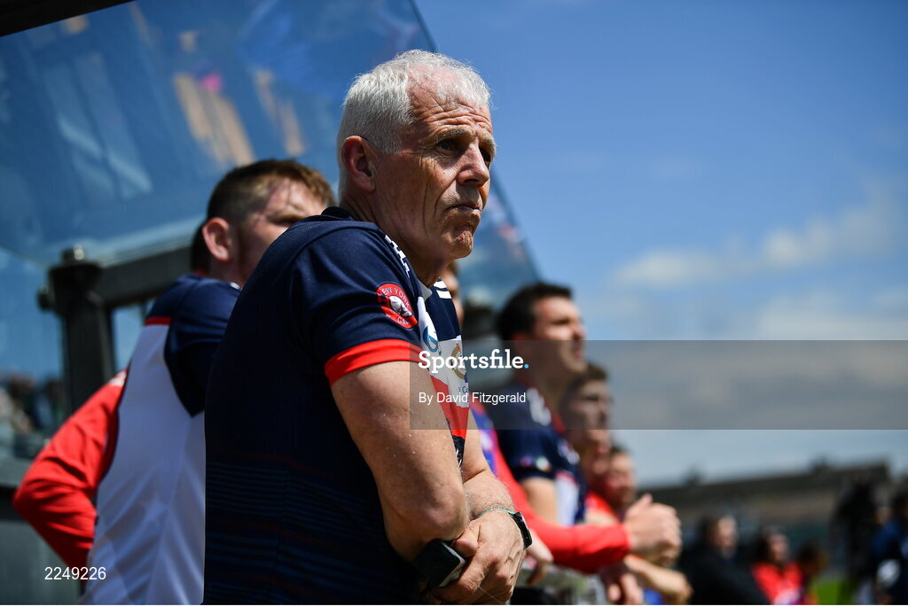 4 June 2022; New York selector Gene O'Callaghan looks on during the Tailteann Cup Quarter-Final match between Offaly and New York at O'Connor Park in Tullamore, Offaly. Photo by David Fitzgerald/Sportsfile