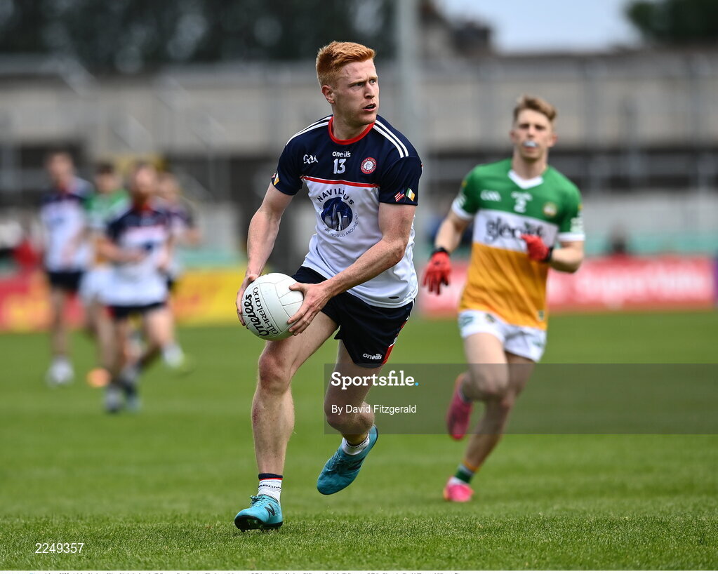 4 June 2022; Adrian Varley of New York during the Tailteann Cup Quarter-Final match between Offaly and New York at O'Connor Park in Tullamore, Offaly. Photo by David Fitzgerald/Sportsfile