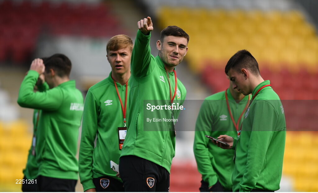 6 June 2022; Republic of Ireland goalkeeper David Harrington beforeg the UEFA European U21 Championship qualifying group F match between Republic of Ireland and Montenegro at Tallaght Stadium in Dublin. Photo by Eóin Noonan/Sportsfile