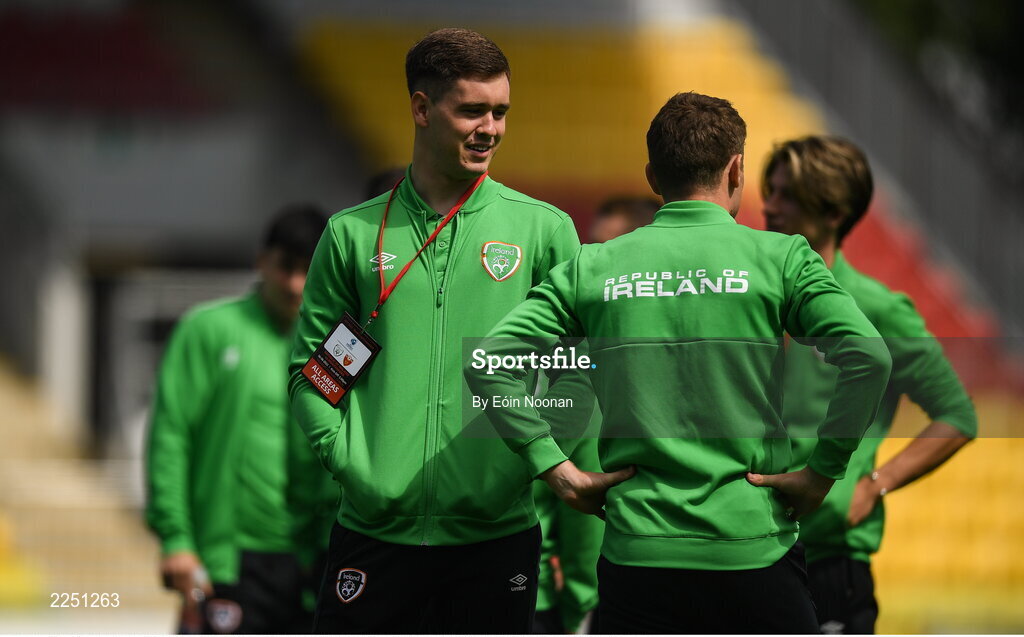 6 June 2022; Republic of Ireland goalkeeper Brian Maher before the UEFA European U21 Championship qualifying group F match between Republic of Ireland and Montenegro at Tallaght Stadium in Dublin. Photo by Eóin Noonan/Sportsfile