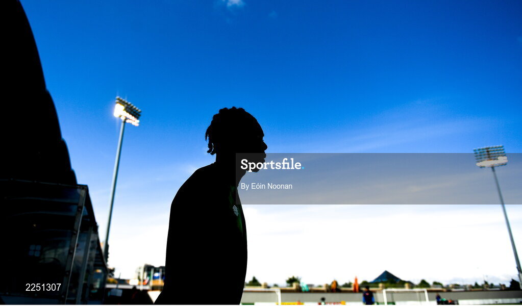 6 June 2022; JJ Kayode of Republic of Ireland before the UEFA European U21 Championship qualifying group F match between Republic of Ireland and Montenegro at Tallaght Stadium in Dublin. Photo by Eóin Noonan/Sportsfile