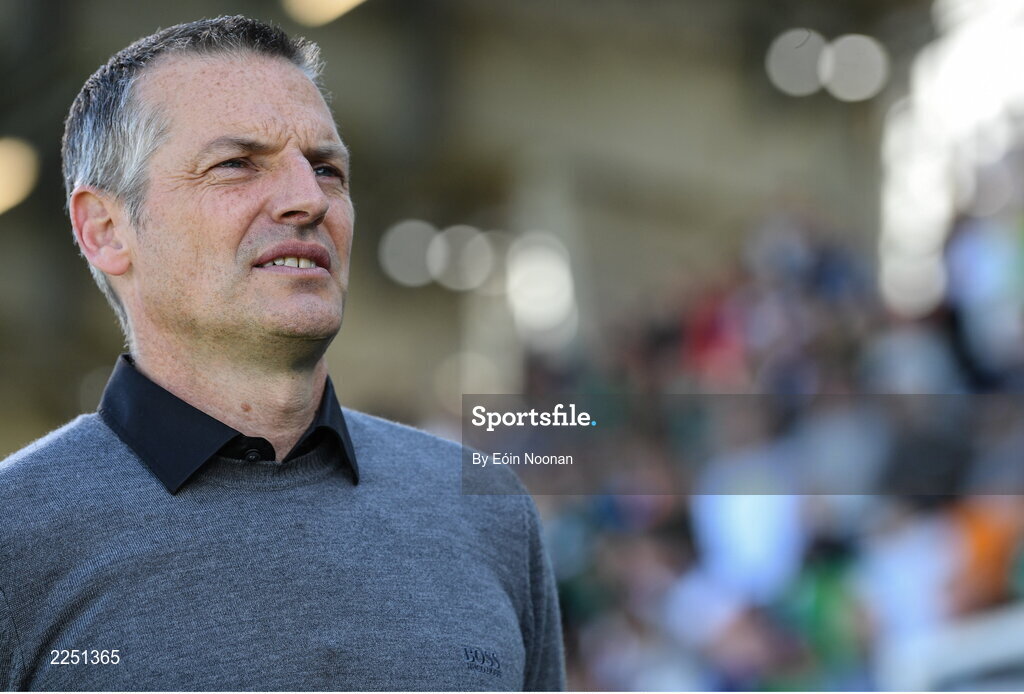 6 June 2022; Republic of Ireland manager Jim Crawford during the UEFA European U21 Championship qualifying group F match between Republic of Ireland and Montenegro at Tallaght Stadium in Dublin. Photo by Eóin Noonan/Sportsfile