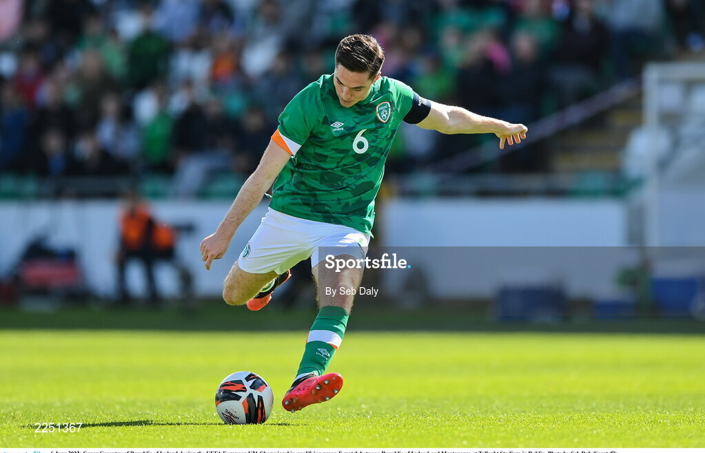 6 June 2022; Conor Coventry of Republic of Ireland during the UEFA European U21 Championship qualifying group F match between Republic of Ireland and Montenegro at Tallaght Stadium in Dublin. Photo by Seb Daly/Sportsfile