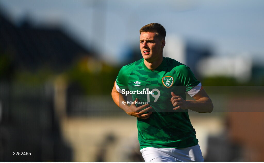 6 June 2022; Evan Ferguson of Republic of Ireland during the UEFA European U21 Championship qualifying group F match between Republic of Ireland and Montenegro at Tallaght Stadium in Dublin. Photo by Eóin Noonan/Sportsfile