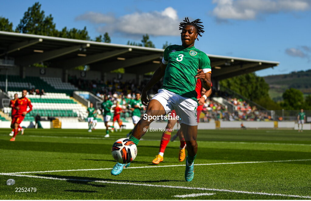 6 June 2022; Joshua Ogunfaolu-Kayode of Republic of Ireland during the UEFA European U21 Championship qualifying group F match between Republic of Ireland and Montenegro at Tallaght Stadium in Dublin. Photo by Eóin Noonan/Sportsfile