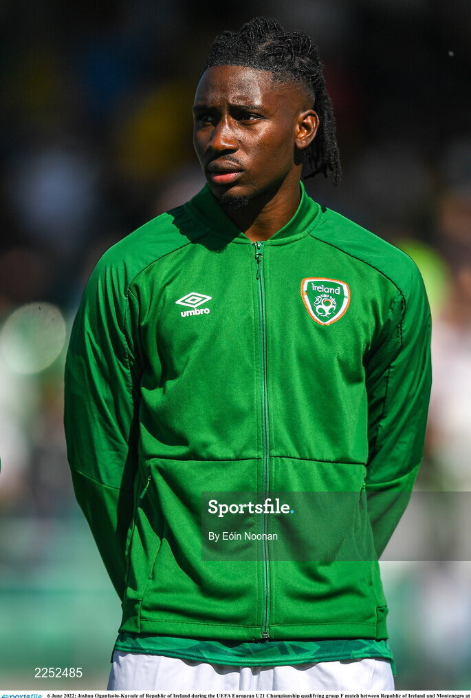 6 June 2022; Joshua Ogunfaolu-Kayode of Republic of Ireland during the UEFA European U21 Championship qualifying group F match between Republic of Ireland and Montenegro at Tallaght Stadium in Dublin. Photo by Eóin Noonan/Sportsfile