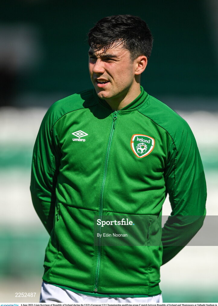 6 June 2022; Liam Kerrigan of Republic of Ireland during the UEFA European U21 Championship qualifying group F match between Republic of Ireland and Montenegro at Tallaght Stadium in Dublin. Photo by Eóin Noonan/Sportsfile