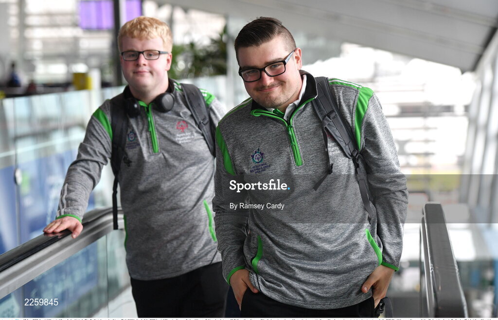 17 June 2022; Special Olympics’ Team Ireland jetted off to Berlin today on Aer Lingus flight EI336 ahead of the 2022 Special Olympics German National Games. Taking place between 19-24 June, these Games will be the largest sporting and humanitarian event in the world and are an important stepping stone towards the 2023 World Summer Games, which will also take place in Berlin. As official airline of Special Olympics Ireland, Aer Lingus ground staff and flight crew were on hand to lend their support and wish Team Ireland well as they embarked on their journey to Berlin. Pictured is open water swimmer Jacob McKenna. Photo by Ramsey Cardy/Sportsfile