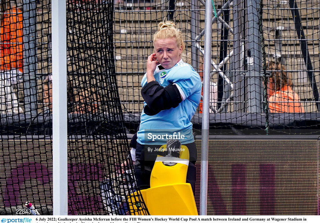 6 July 2022; Goalkeeper Ayeisha Mcferran of Ireland before the FIH Women's Hockey World Cup Pool A match between Ireland and Germany at Wagener Stadium in Amstelveen, Netherlands. Photo by Jeroen Meuwse/Sportsfile
