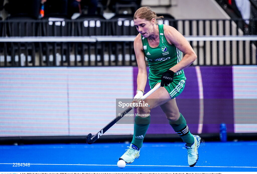 6 July 2022; Kathryn Mullan of Ireland in action during the FIH Women's Hockey World Cup Pool A match between Ireland and Germany at Wagener Stadium in Amstelveen, Netherlands. Photo by Jeroen Meuwsen/Sportsfile