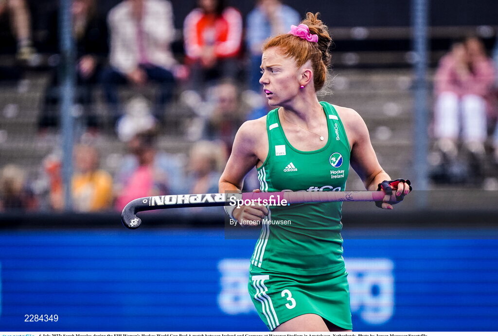 6 July 2022; Sarah Mcauley of Ireland during the FIH Women's Hockey World Cup Pool A match between Ireland and Germany at Wagener Stadium in Amstelveen, Netherlands. Photo by Jeroen Meuwsen/Sportsfile