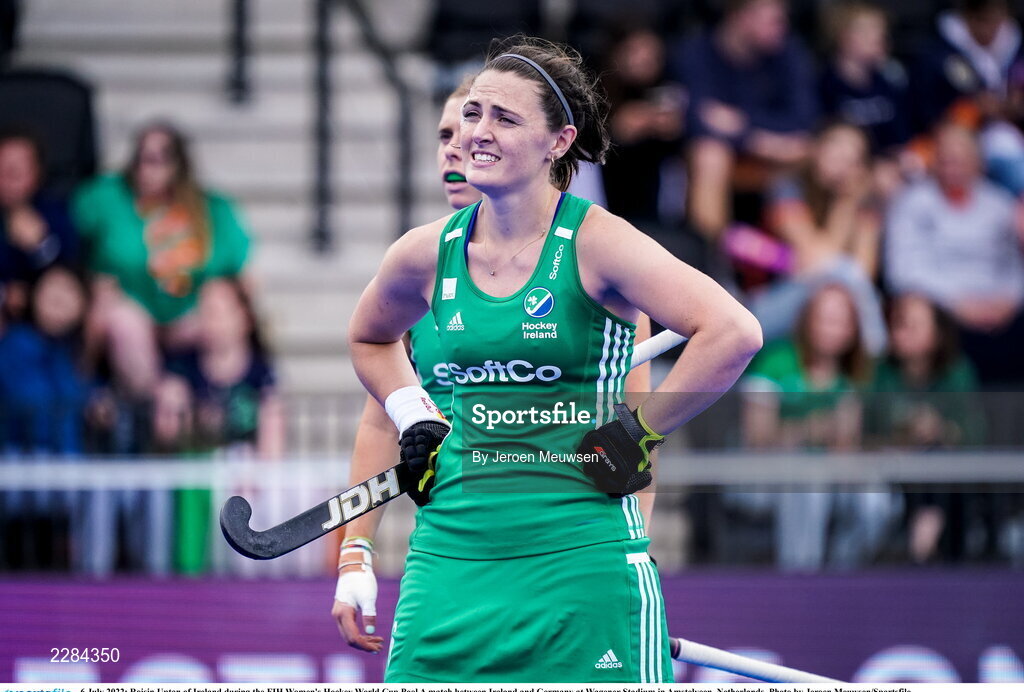 6 July 2022; Roisin Upton of Ireland during the FIH Women's Hockey World Cup Pool A match between Ireland and Germany at Wagener Stadium in Amstelveen, Netherlands. Photo by Jeroen Meuwsen/Sportsfile