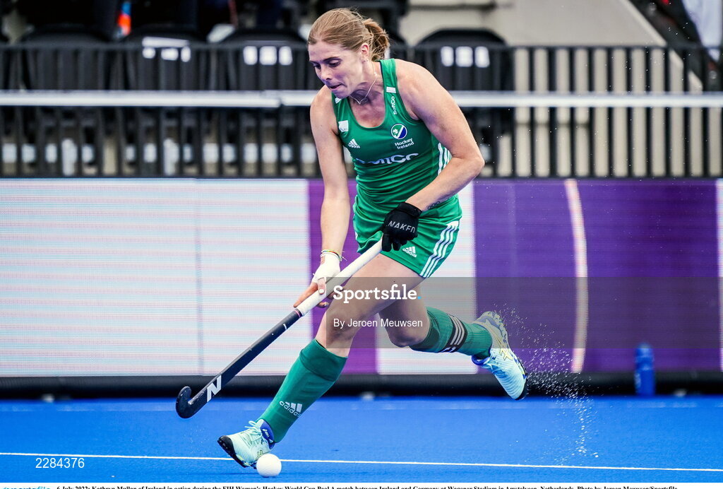 6 July 2022; Kathryn Mullan of Ireland in action during the FIH Women's Hockey World Cup Pool A match between Ireland and Germany at Wagener Stadium in Amstelveen, Netherlands. Photo by Jeroen Meuwsen/Sportsfile