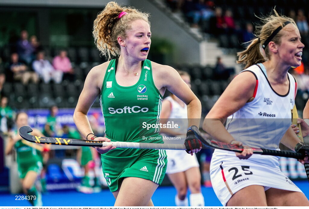 6 July 2022; Michelle Carey of Ireland during the FIH Women's Hockey World Cup Pool A match between Ireland and Germany at Wagener Stadium in Amstelveen, Netherlands. Photo by Jeroen Meuwsen/Sportsfile