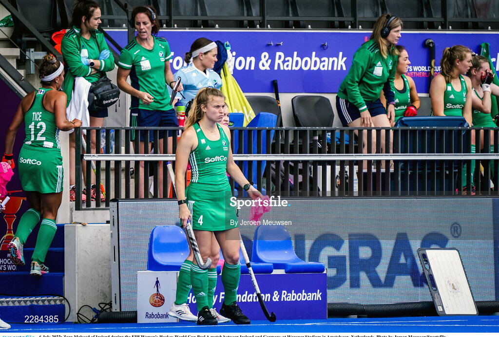 6 July 2022; Zara Malseed of Ireland during the FIH Women's Hockey World Cup Pool A match between Ireland and Germany at Wagener Stadium in Amstelveen, Netherlands. Photo by Jeroen Meuwsen/Sportsfile