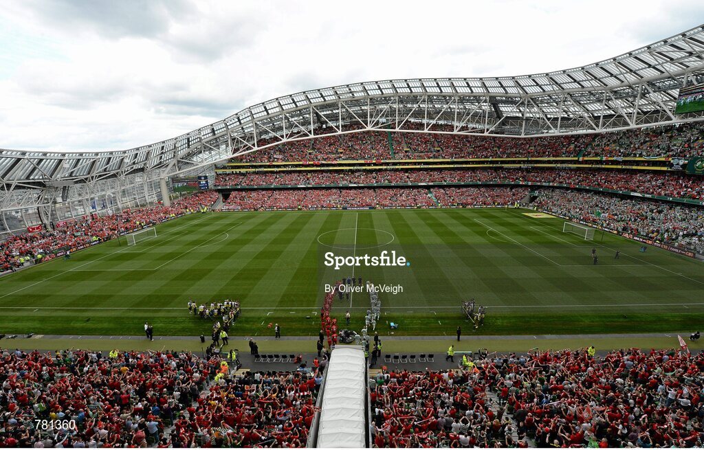 10 August 2013; A general view of the Aviva Stadium ahead of the game. Dublin Decider, Liverpool XI v Glasgow Celtic XI, Aviva Stadium, Lansdowne Road, Dublin. Picture credit: Oliver McVeigh / SPORTSFILE