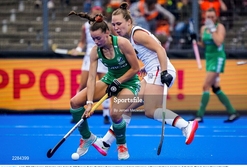 6 July 2022; Ellen Curran of Ireland in action during the FIH Women's Hockey World Cup Pool A match between Ireland and Germany at Wagener Stadium in Amstelveen, Netherlands. Photo by Jeroen Meuwsen/Sportsfile