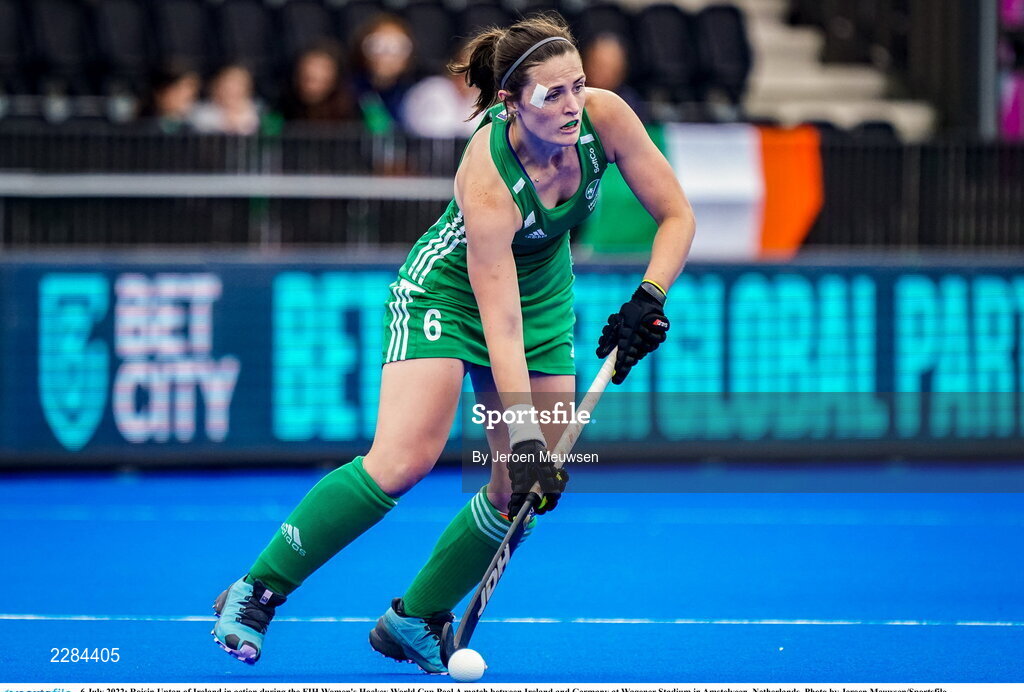 6 July 2022; Roisin Upton of Ireland in action during the FIH Women's Hockey World Cup Pool A match between Ireland and Germany at Wagener Stadium in Amstelveen, Netherlands. Photo by Jeroen Meuwsen/Sportsfile