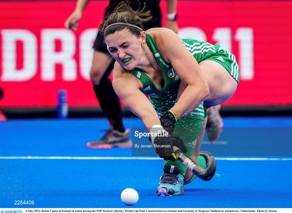 6 July 2022; Roisin Upton of Ireland in action during the FIH Women's Hockey World Cup Pool A match between Ireland and Germany at Wagener Stadium in Amstelveen, Netherlands. Photo by Jeroen Meuwsen/Sportsfile