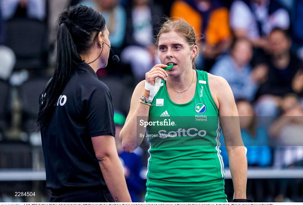 6 July 2022; Kathryn Mullan of Ireland during the FIH Women's Hockey World Cup Pool A match between Ireland and Germany at Wagener Stadium in Amstelveen, Netherlands. Photo by Jeroen Meuwsen/Sportsfile