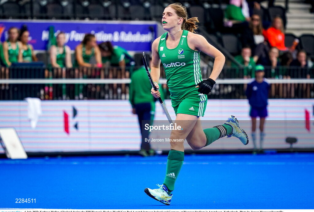 6 July 2022; Kathryn Mullan of Ireland during the FIH Women's Hockey World Cup Pool A match between Ireland and Germany at Wagener Stadium in Amstelveen, Netherlands. Photo by Jeroen Meuwsen/Sportsfile