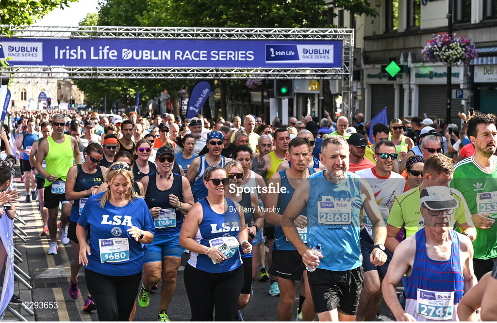 17 July 2022; Participants at the start of the Irish Life Dublin Race Series Fingal 10K in Swords, Dublin. Photo by Harry Murphy/Sportsfile