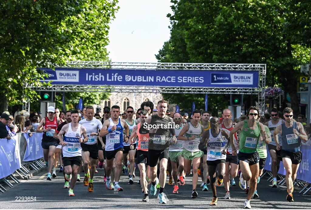 17 July 2022; Participants at the start of the Irish Life Dublin Race Series Fingal 10K in Swords, Dublin. Photo by Harry Murphy/Sportsfile