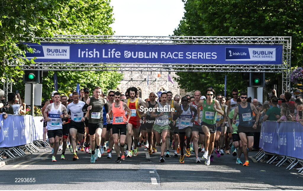 17 July 2022; Participants at the start of the Irish Life Dublin Race Series Fingal 10K in Swords, Dublin. Photo by Harry Murphy/Sportsfile