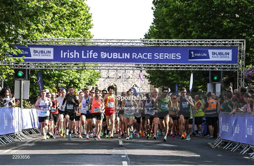 17 July 2022; Participants at the start of the Irish Life Dublin Race Series Fingal 10K in Swords, Dublin. Photo by Harry Murphy/Sportsfile